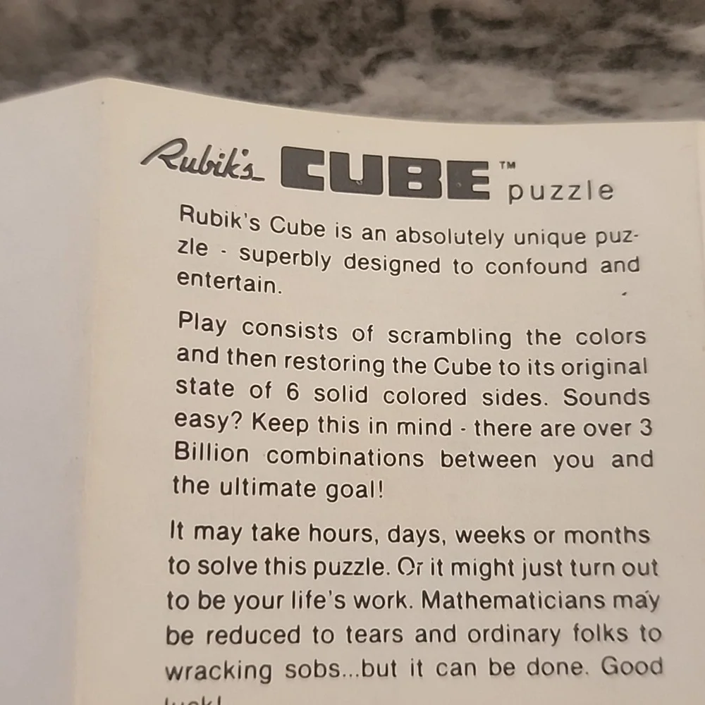 Classic Rubik's Cube Challenger Puzzle New old stock sealed in lucite case